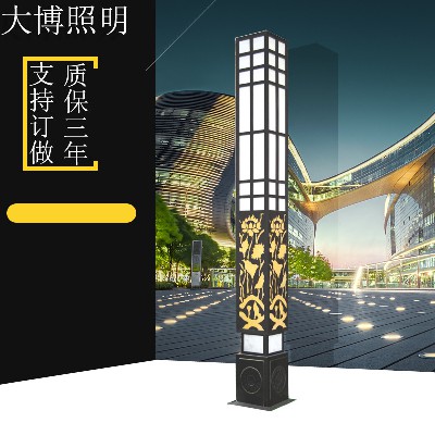 LED景觀燈廣場(chǎng)高亮照明鋁制荷花紋立體方形中式仿古戶外廠家批發(fā)