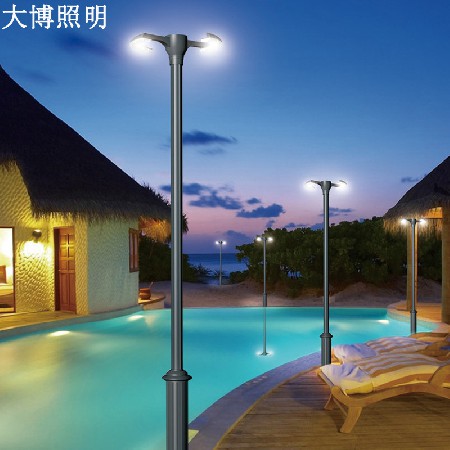 雙玄月款現(xiàn)代庭院燈公園裝飾高亮特色鋁制戶外防水LED景觀庭院燈