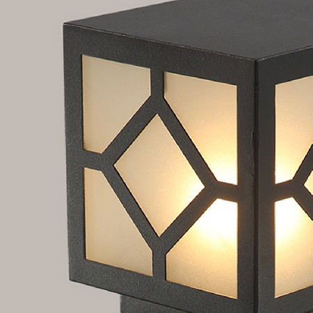 新中式庭院柱頭燈方形花紋圍欄批發(fā)不銹鋼柱頭燈廠(chǎng)家戶(hù)外草坪燈