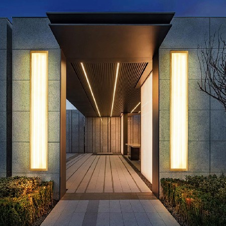 LED壁燈特色簡約方形電鍍拉絲不銹鋼壁燈戶外小區(qū)墻壁掛燈批發(fā)