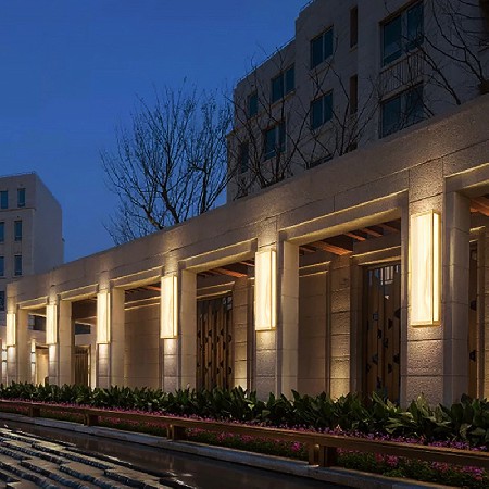 LED壁燈特色簡約方形電鍍拉絲不銹鋼壁燈戶外小區(qū)墻壁掛燈批發(fā)